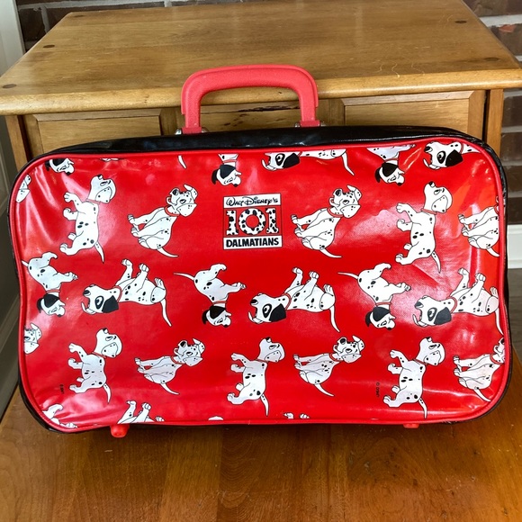 Disney Handbags - 101 Dalmatians 1980s Vinyl Suitcase Purse Laptop Diaper Bag Tote Cruella